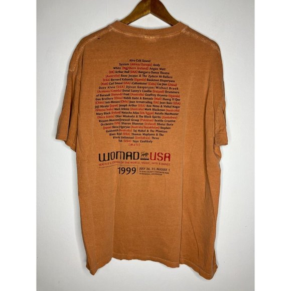 Vintage 1999 WOMAD Seattle Music Festival Men's XL T-Shirt 90's READ - Picture 8 of 12